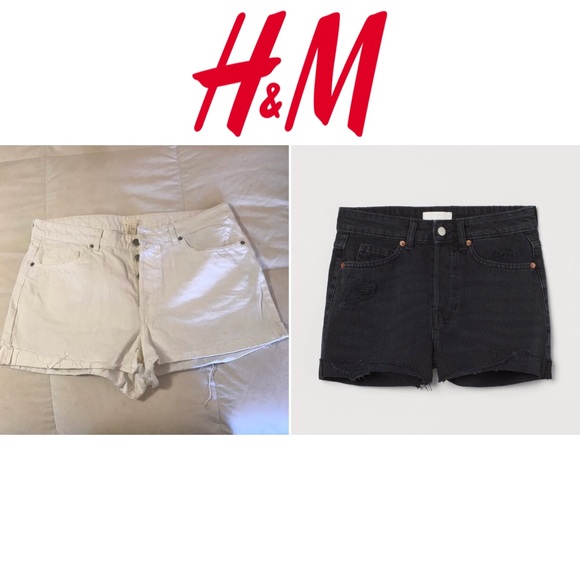 H&M Shorts Hm White High Waist Shorts Poshmark